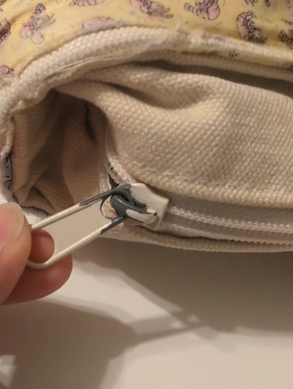 Vineyard Vines Cream Canvas Tote with Navy Straps and Multicolor Accents